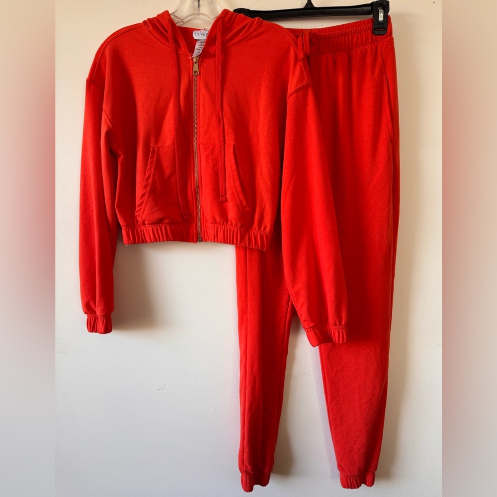 Orange Hoodie and Jogger Set size S